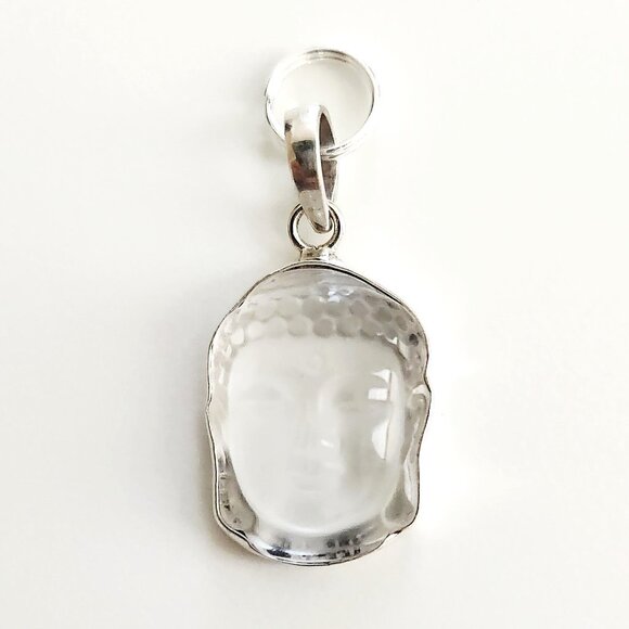 WHITE PEARL NECKLACE W/ BUDDHA PENDANT--18" - Picture 4 of 5